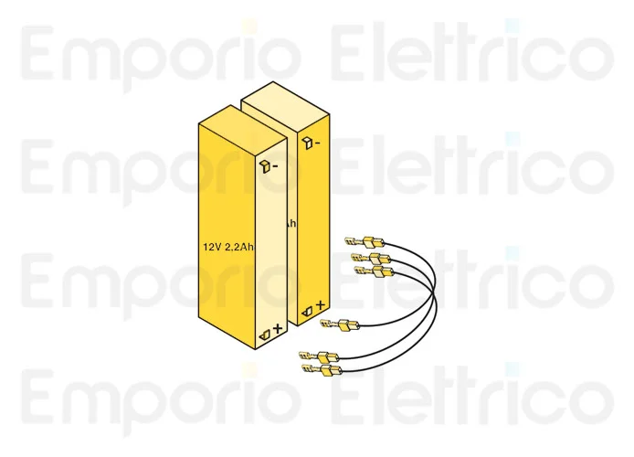 fadini ricambio n° 2 batterie tampone 12 v - 2,2ah 624126