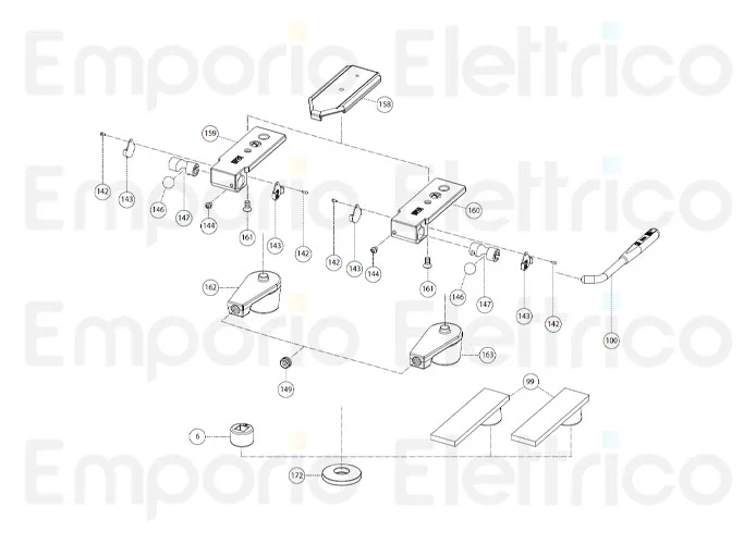 fadini ricambio braccetto di sblocco destro per combi 740 740162