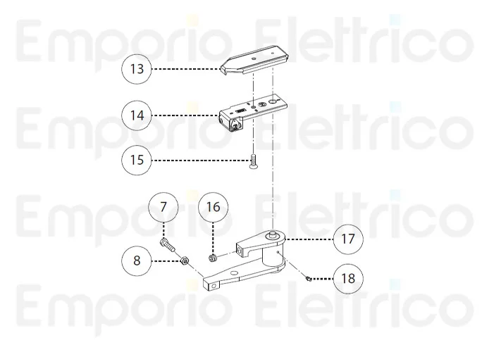 fadini ricambio braccetto di sblocco per combi 787 78717