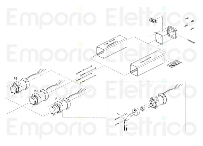 fadini ricambio motore elettrico 230 v - 0,25 cv - p5 completo per hindi 880 evo 87081
