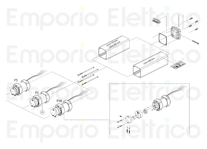 fadini ricambio motore elettrico 230 v - 0,25 cv - p10 completo per hindi 880 evo 87123