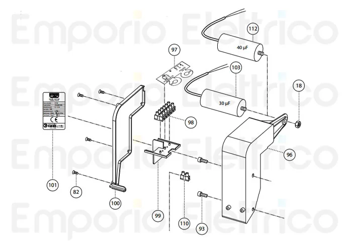 fadini ricambio condensatore da 40µf nyota115-talos 115112