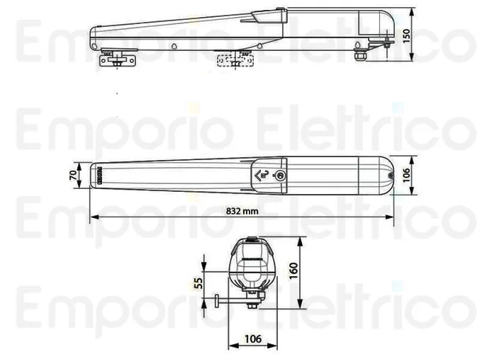 fadini attuatore elettromeccanico dardo xp 424 24vdc 428l