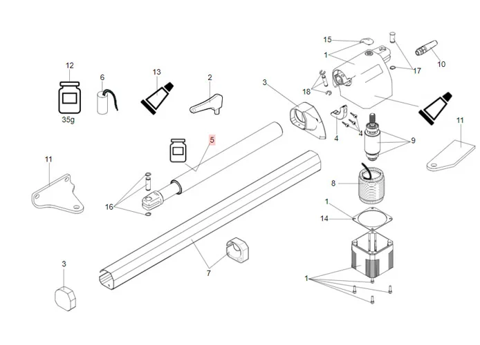 faac ricambio gruppo tubo completo 412 r1 736060