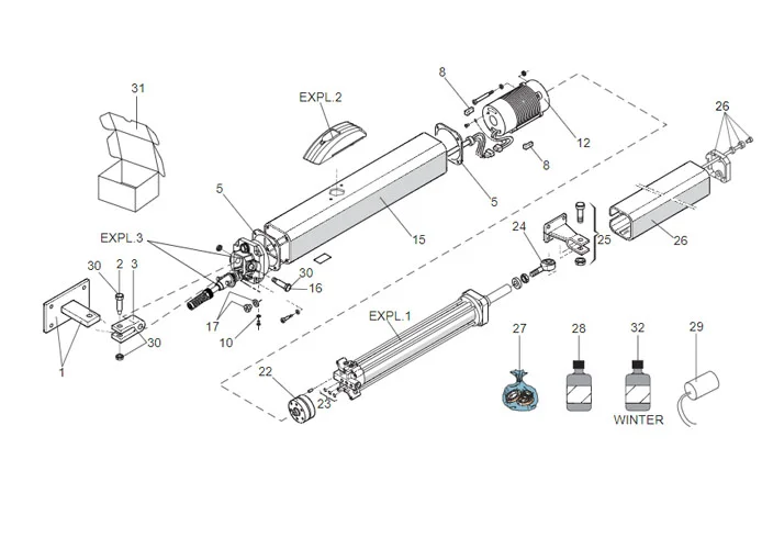 faac spare parts page for motor 400 cbc