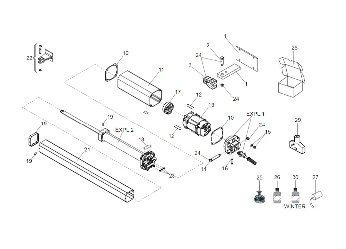 faac spare parts page for motor 402 sb