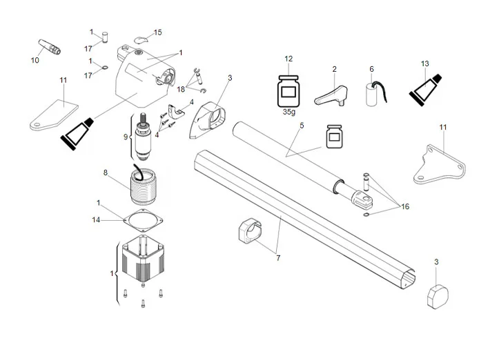 faac spare part page for motor 412 sx