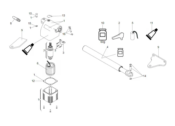 faac spare parts page for motor 412 sx 400