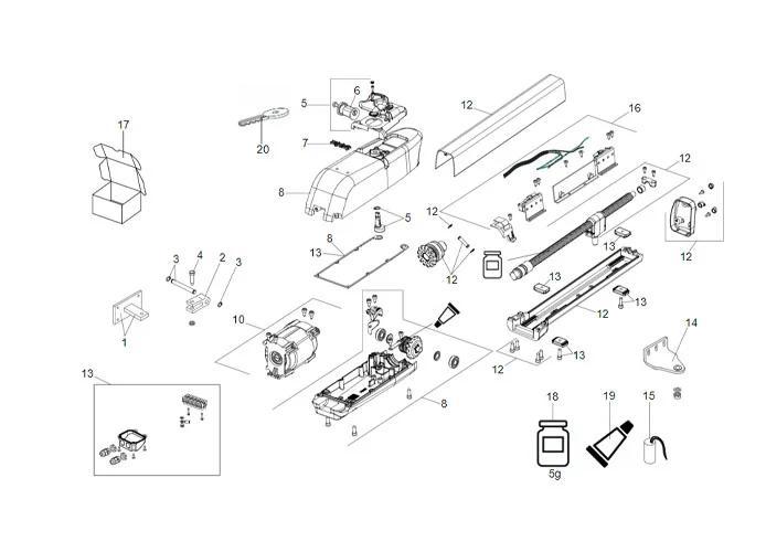 faac spare parts page for motor  413 230v ls