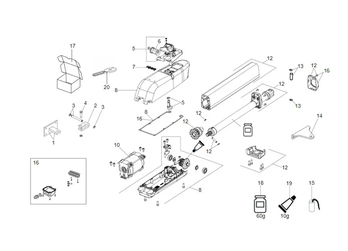 faac spare part page for motor 415 230v l