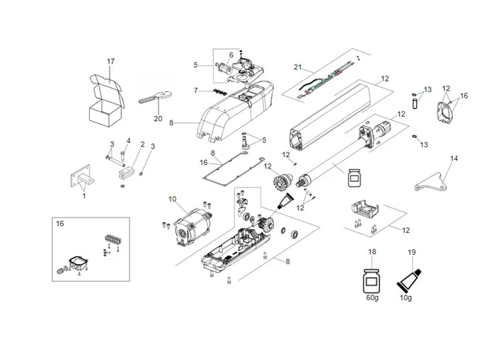 faac spare parts page for motor 415 24v l ls