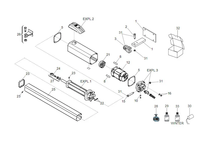 faac spare parts page for motor 422 cbcs