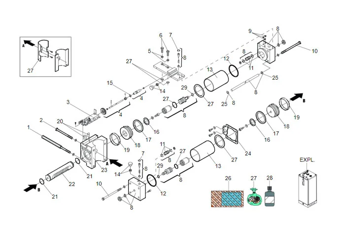 faac spare parts page for motor 760 sbs cr restyling