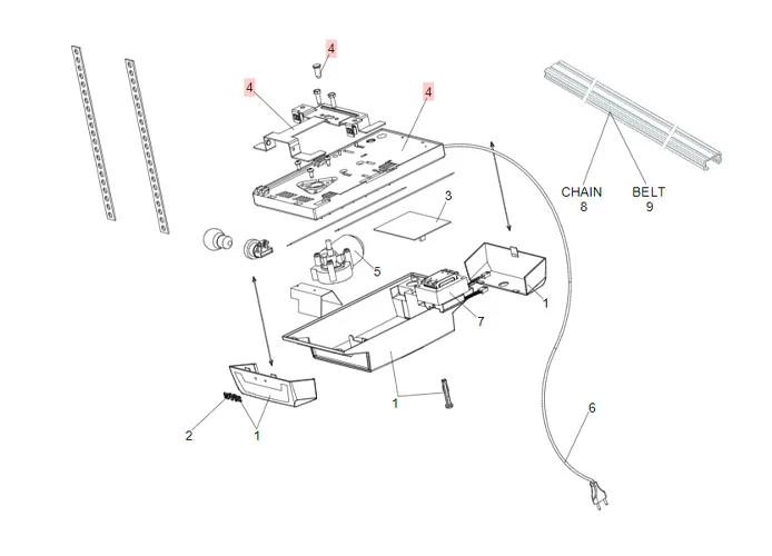 faac ricambio base e supporto binario d600/d1000 63003357