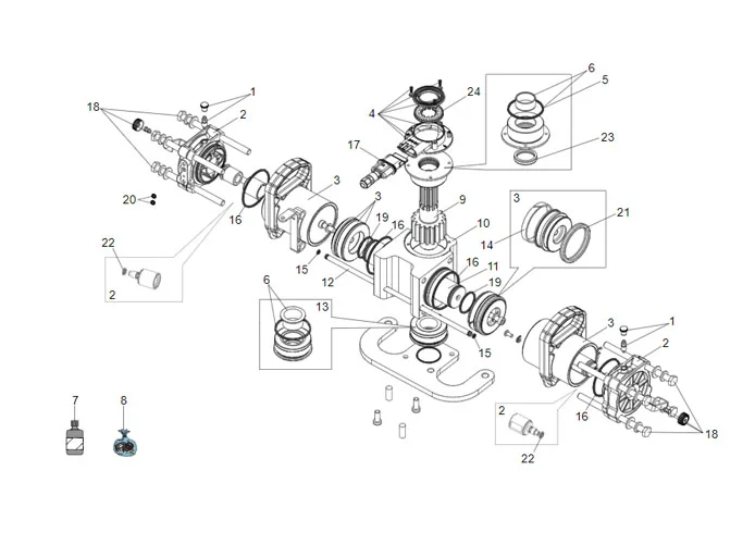 faac jack motor spare parts page s800h 100°