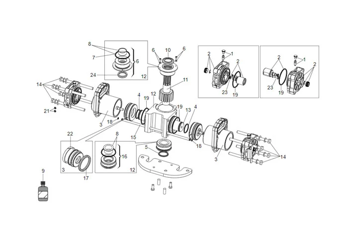 faac jack motor spare parts page s800 100° 