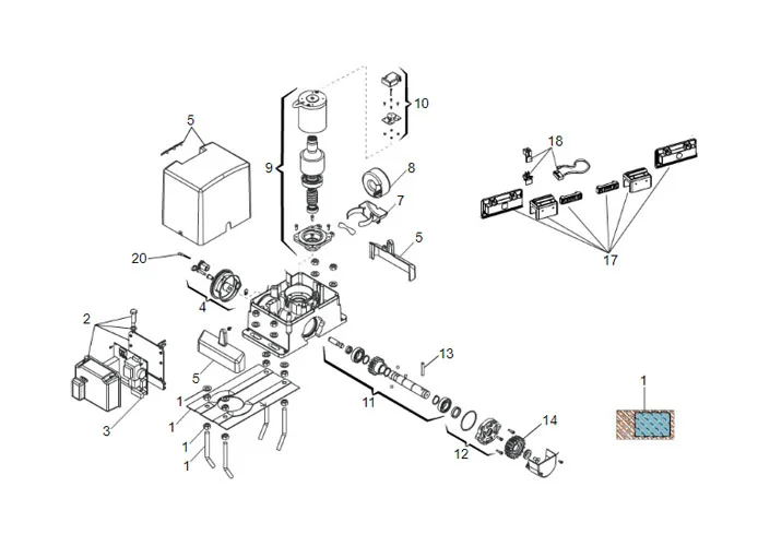 faac spare parts page for motor 740 24v