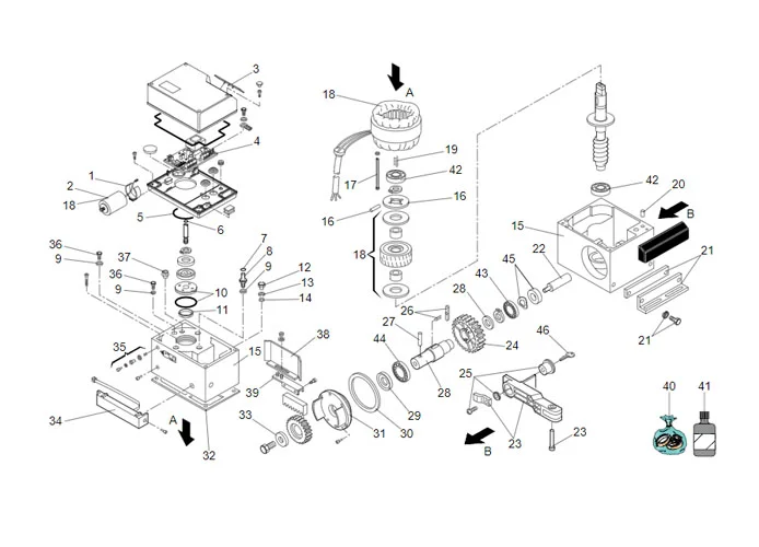 faac spare parts page for motor 746 emc