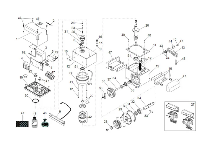 faac spare parts page for motor 844 er