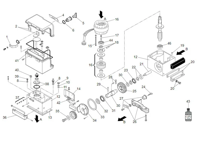 faac spare parts page for motor 844 mc 3ph