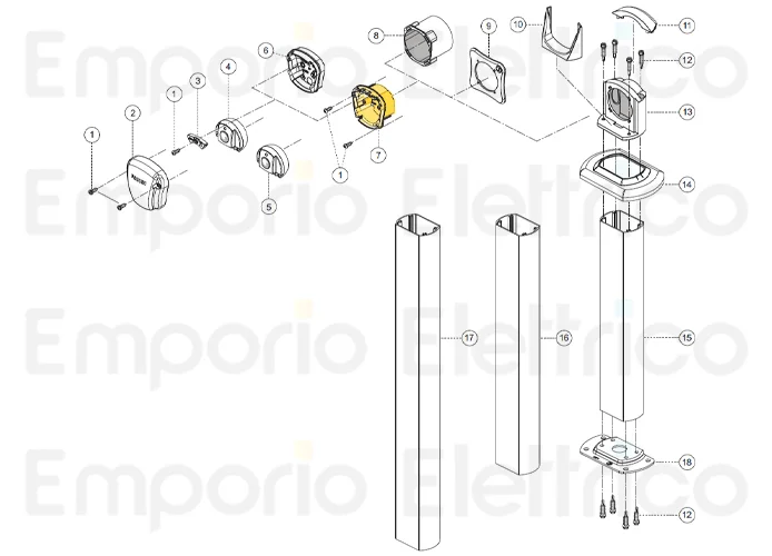 fadini ricambio contenitore fotocellula da incasso per fit 55 55007