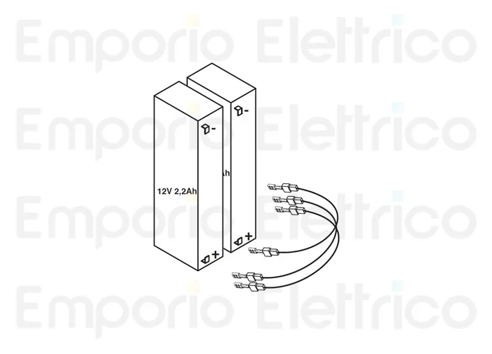 fadini ricambio n° 2 batterie tampone 12 v - 2,2ah 624126