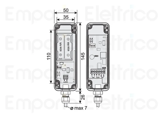 cardin unità transceiver fissa monocanale (433mhz) srcrx4e-1