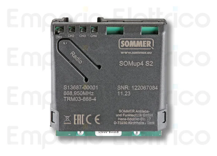 sommer modulo ricevitore radio a 4 canali somup4 s2 868,95 mhz s13687-00001