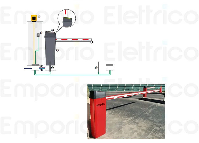 faac barriera automatica 24v b614 ral 7021 1046142