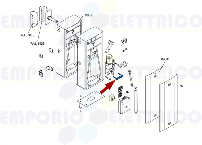 came spare part mechanical stop for barrier 5-6-6,5-12m 119rig058