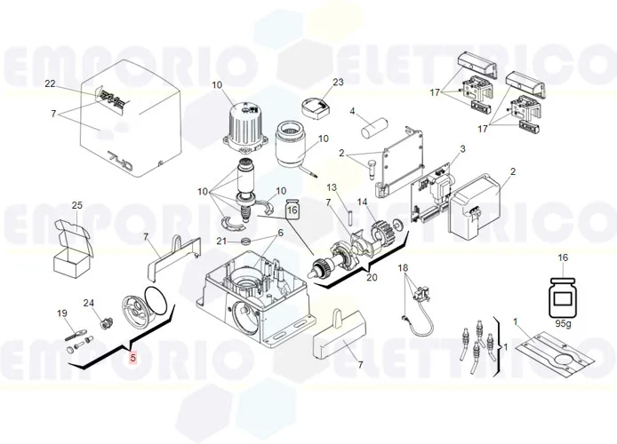 faac ricambio manopola sblocco 740/741 + tappo 729014