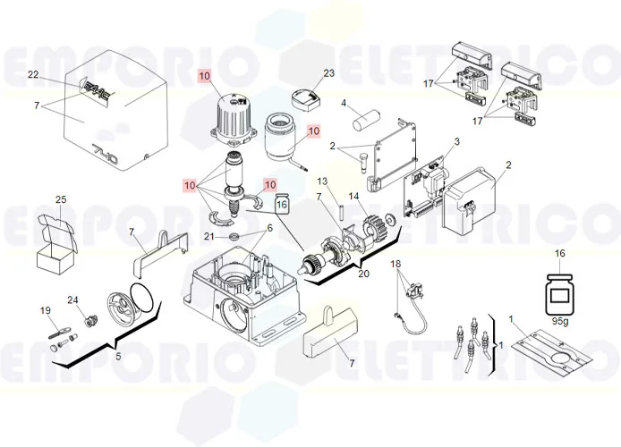 faac ricambio motore 740 versione 2017 63003244