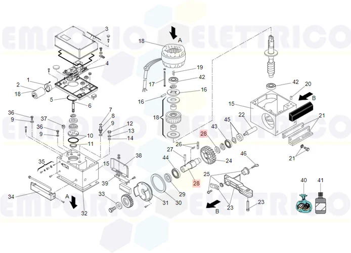 faac spare part of the slow shaft for 746-844 7180785