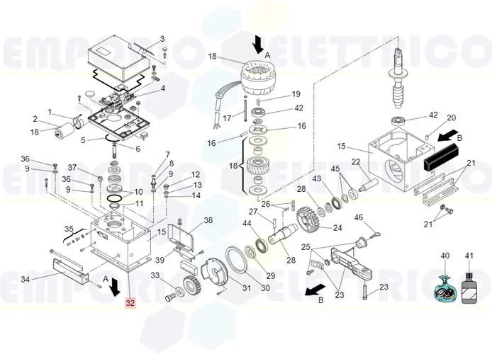 faac ricambio guarnizione motoriduttore 746/844 7099645