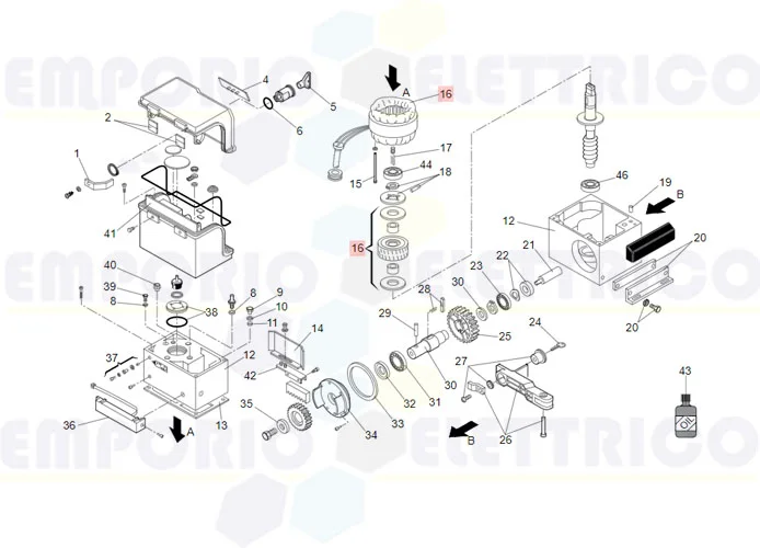 faac spare part motor 844 3ph 400v 63003163