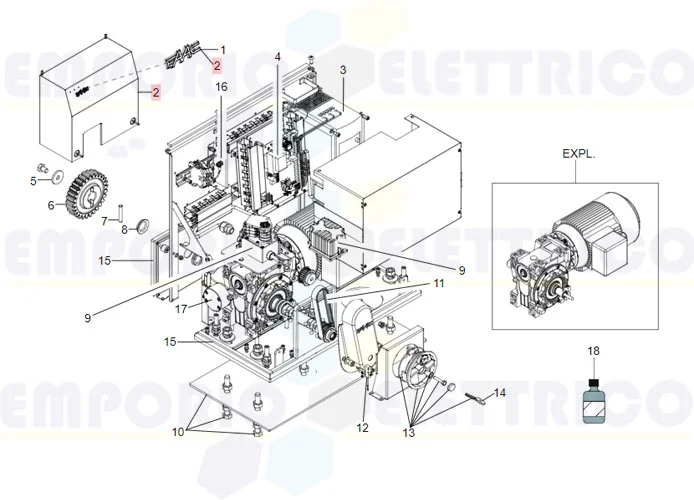 faac ricambio gruppo coperchio c850 63002875