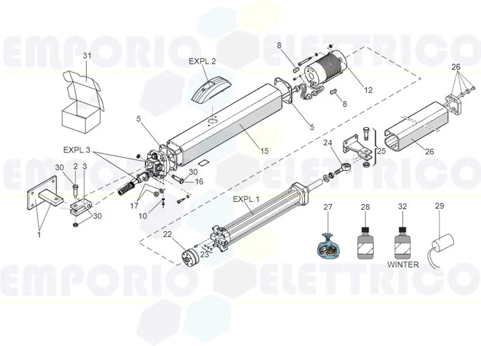 faac spare parts page for motor 400 cbc