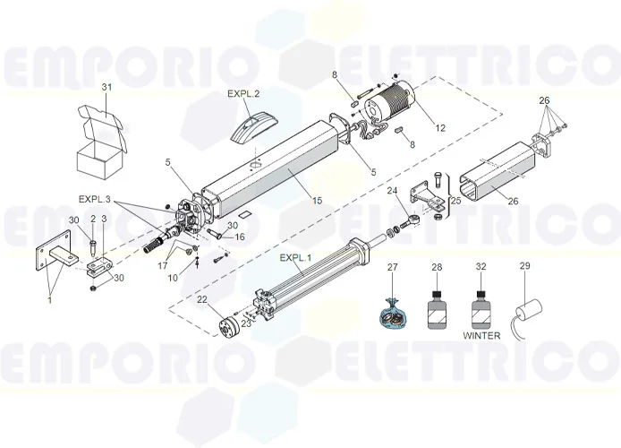 faac spare parts page for motors 400 sb l