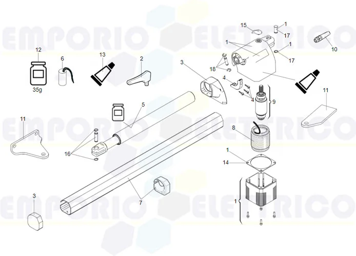 faac spare parts page for motor 412 dx