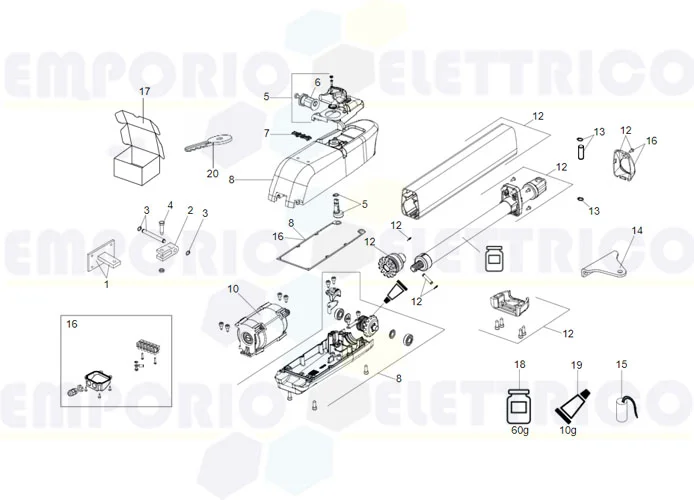 faac spare part page for motor 415 230v l