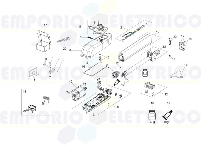 faac spare parts page for motor 415 24v l ls