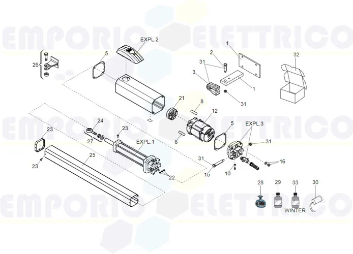 faac spare parts page for motor 422 cbacs