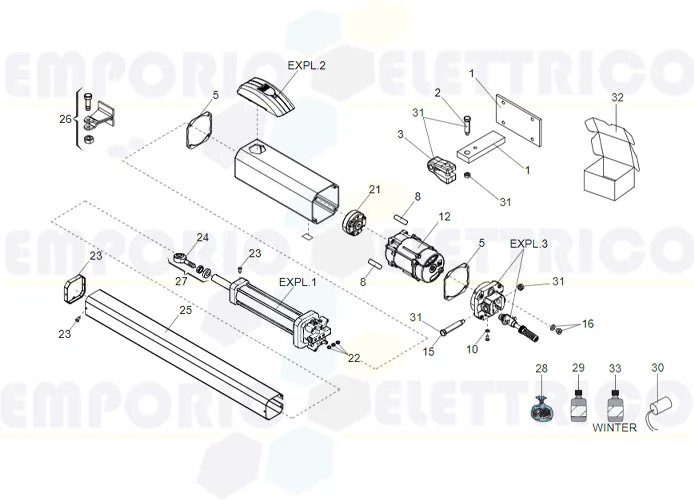 faac spare parts page for motor 422 CBC 