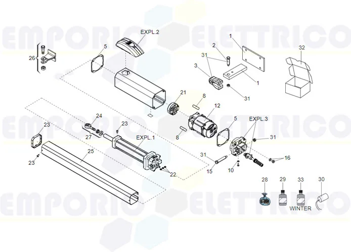 faac spare parts page for motor 422 cbcs