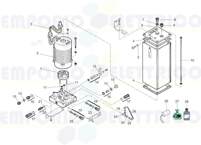 faac hydraulic control unit spare parts page 750 sb