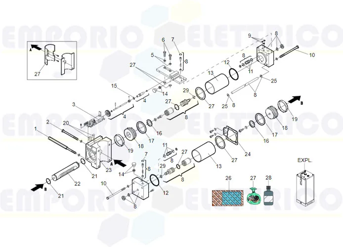 faac spare parts page for motor 760 cbac cr restyling