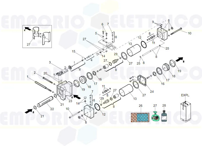 faac spare parts page for motor 760 sb cr restyling