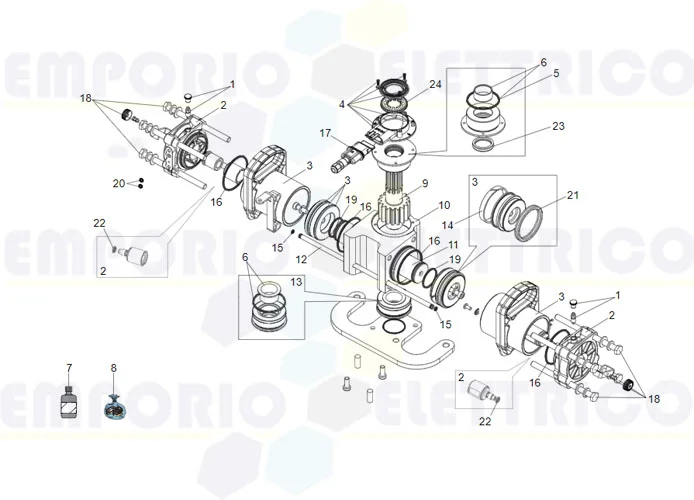 faac jack motor spare parts page s800h 100°