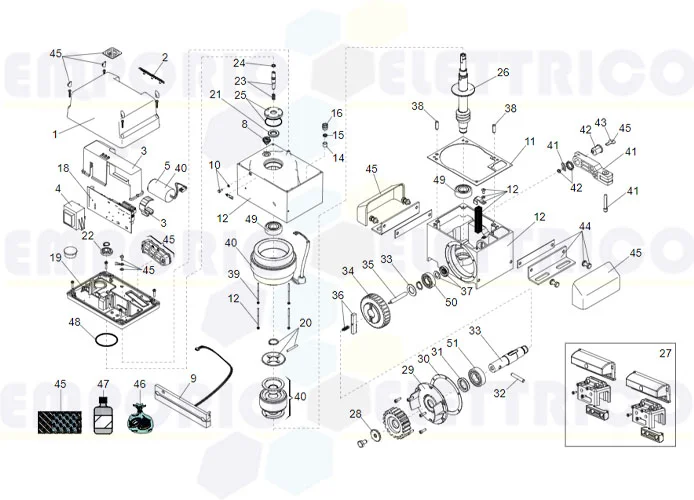 faac spare parts page for motor 746 er