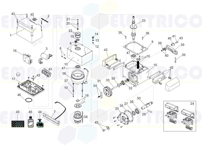 faac spare parts page for motor 844 r rev